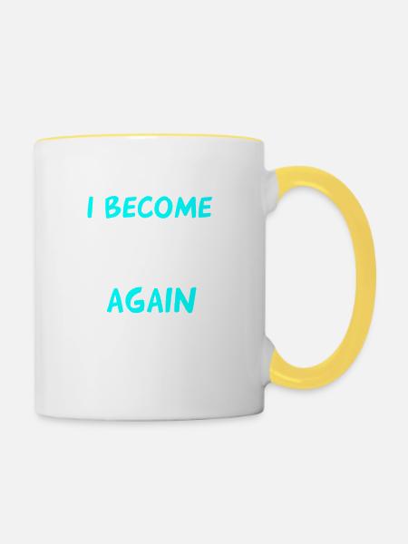 Ich werde wieder ein Cousin - Tasse zweifarbig - Weiß/Gelb