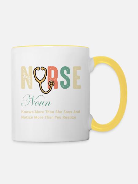 Krankenschwester - Tasse zweifarbig - Weiß/Gelb