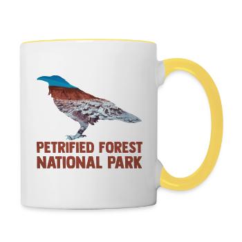 USA Amerika Nationalpark - Tasse zweifarbig - Weiß/Gelb - Rechts