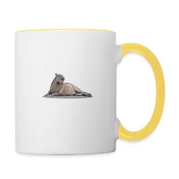 Capybara - Tasse zweifarbig - Weiß/Gelb - Rechts