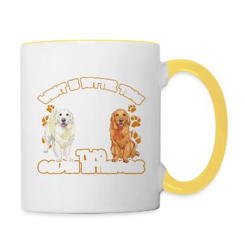 What is better than one Golden Retriever - Contrasting Mug - white/yellow - Right