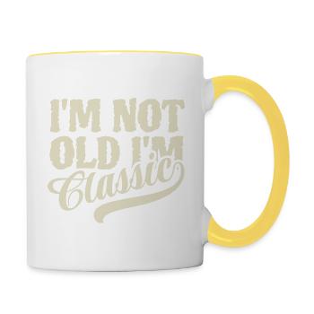 I'm not old I'm classic - Vintage Retro - Contrasting Mug - white/yellow - Right