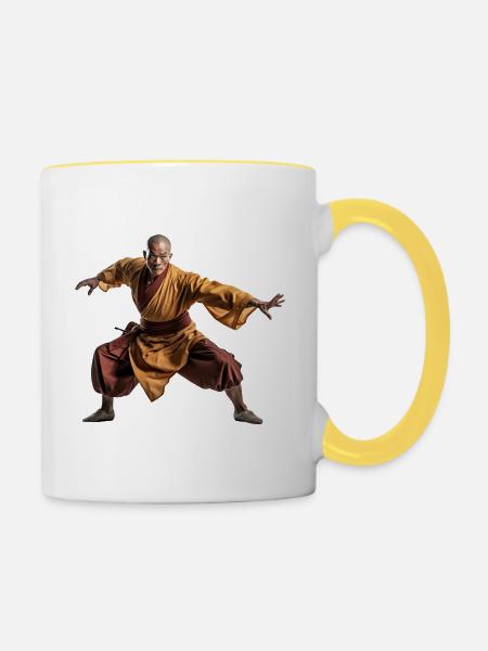 Shaolin - Tasse zweifarbig - Weiß/Gelb