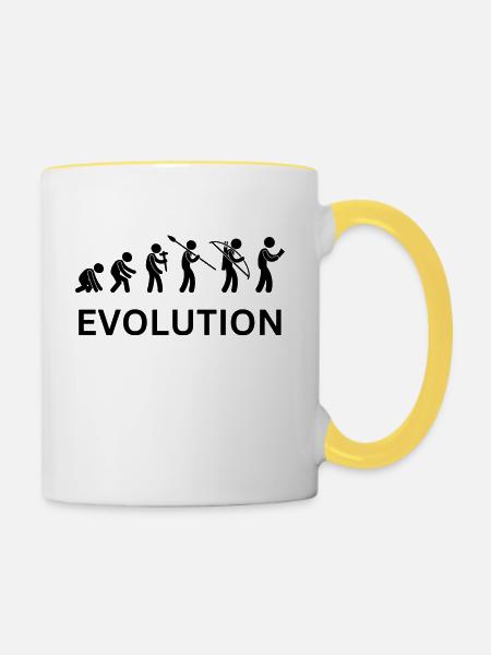 evolution - Tasse zweifarbig - Weiß/Gelb
