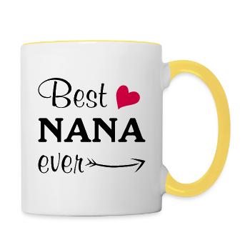 Die beste Nana aller Zeiten - Tasse zweifarbig - Weiß/Gelb - Rechts