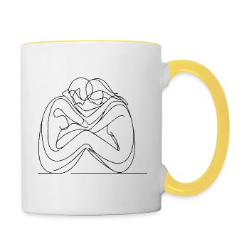 Eternal Embrace Lines - Contrasting Mug - white/yellow - Right