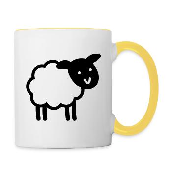 sheep - Contrasting Mug - white/yellow - Right