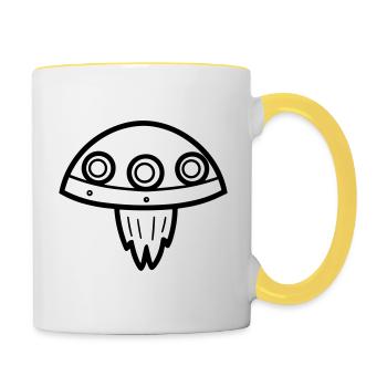 flying saucer - Contrasting Mug - white/yellow - Right
