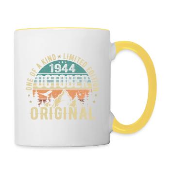 October 1944 Birthday Gift - October 1944 - Contrasting Mug - white/yellow - Right