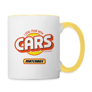 Matchbox™ Logo Mit I Still Play With Cars - Tasse zweifarbig - Weiß/Gelb - Rechts