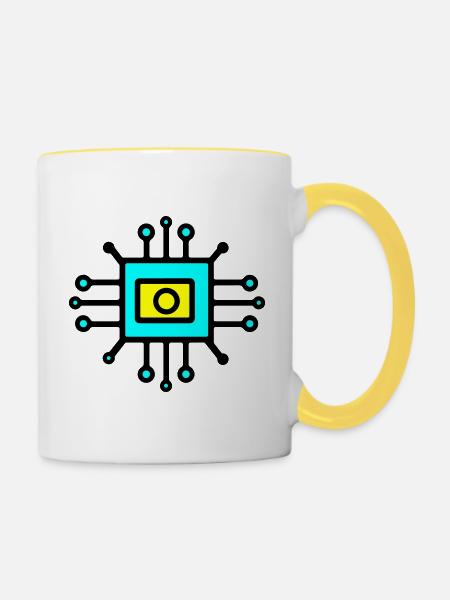 Chip Digital Computer Sensor - Tasse zweifarbig - Weiß/Gelb
