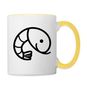 Garnele - Tasse zweifarbig - Weiß/Gelb - Rechts