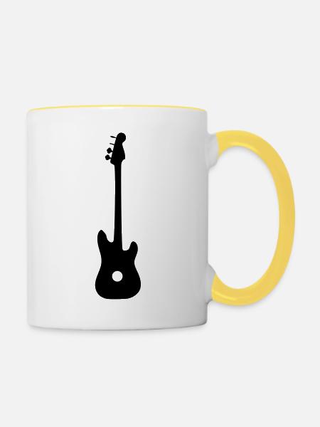 Gitarre - Tasse zweifarbig - Weiß/Gelb