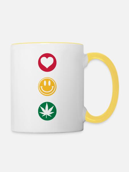 rzhw_ampel_3c - Tasse zweifarbig - Weiß/Gelb