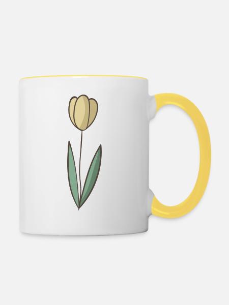 Tulpe - Tasse zweifarbig - Weiß/Gelb