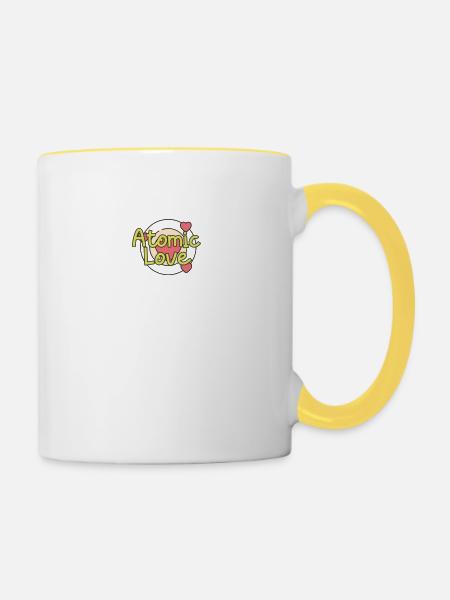 Atomic Love - Tasse zweifarbig - Weiß/Gelb