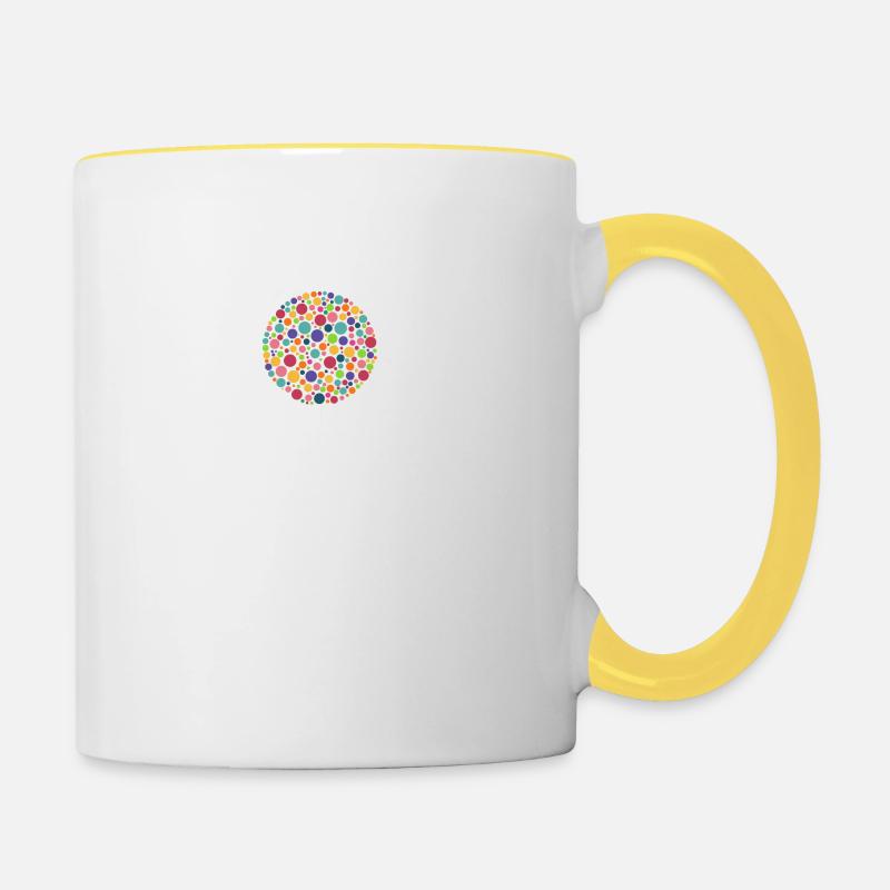 Ballon Strichmännchen - Tasse zweifarbig - Weiß/Gelb