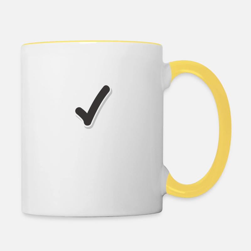 Check - Contrasting Mug - white/yellow