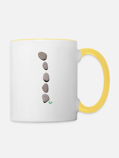 Stones - Tasse zweifarbig - Weiß/Gelb