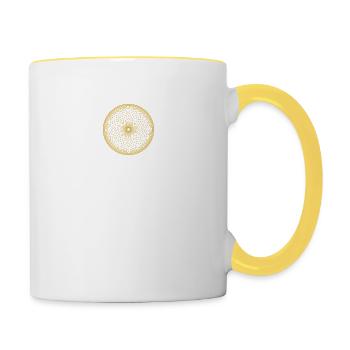 Lebensblume - Tasse zweifarbig - Weiß/Gelb - Rechts