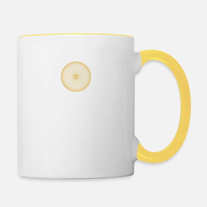 Fleur de vie - Mug contrasté - blanc/jaune