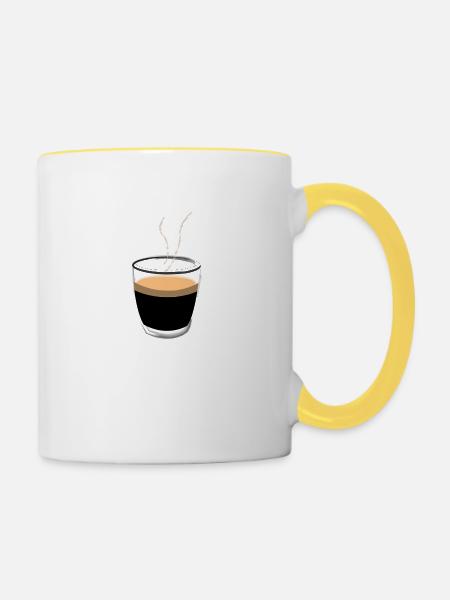 Kaffee - Tasse zweifarbig - Weiß/Gelb