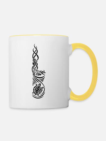 UW-Tribal - Tasse zweifarbig - Weiß/Gelb