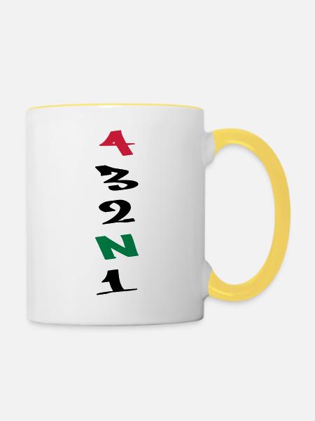 4 Gears Graffiti - Tasse zweifarbig - Weiß/Gelb