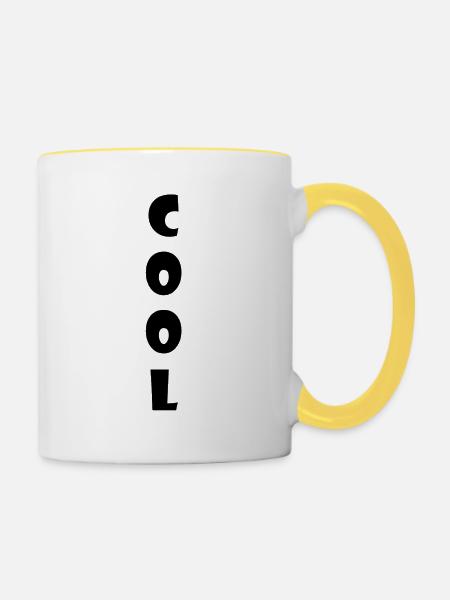 Cool Slogan Lustig - Tasse zweifarbig - Weiß/Gelb