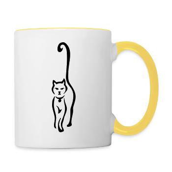 Cat - Contrasting Mug - white/yellow - Right