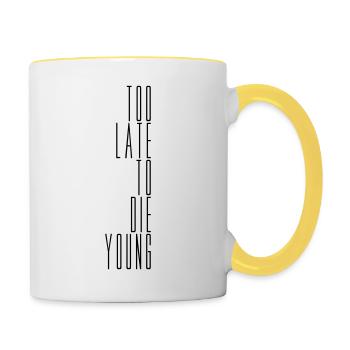 Le sort des jeunes - Mug contrasté - blanc/jaune - Droite