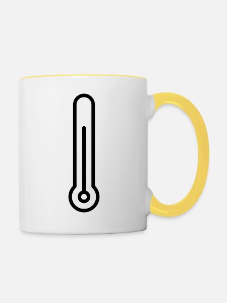 Thermometer - Tasse zweifarbig - Weiß/Gelb