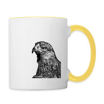 Majestätisches Adlerauge - Tasse zweifarbig - Weiß/Gelb - Rechts