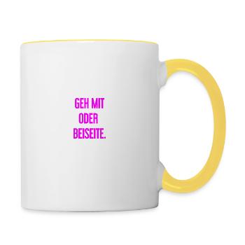Walk with or aside - Contrasting Mug - white/yellow - Right