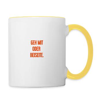 Walk with or aside - Contrasting Mug - white/yellow - Right