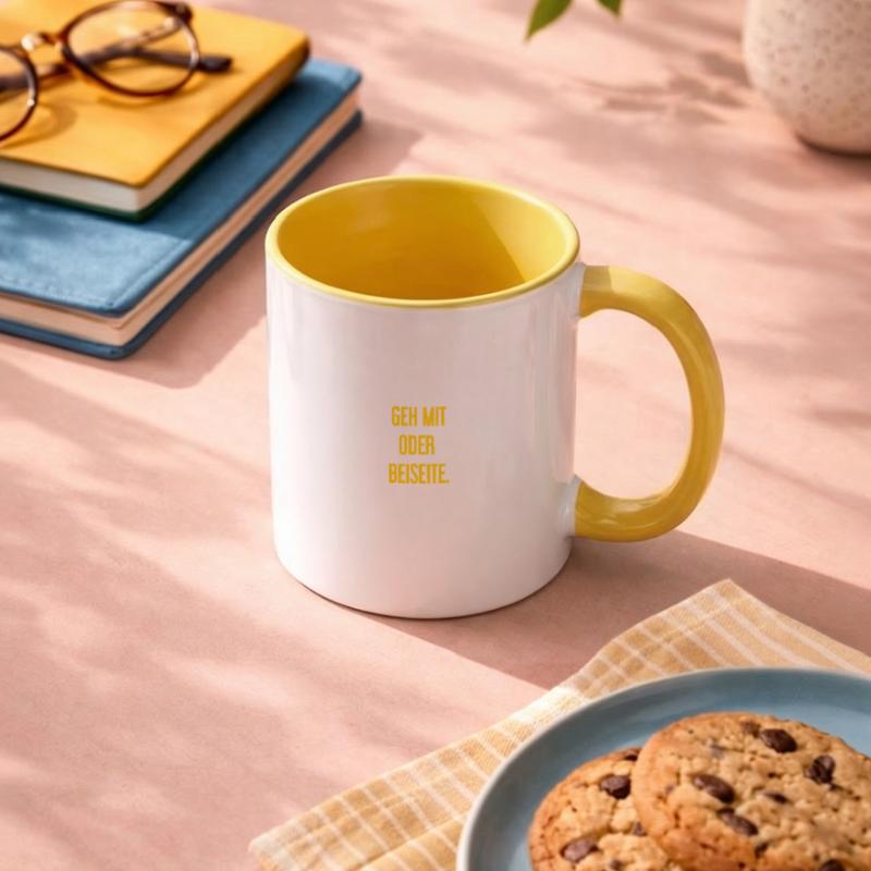 Geh mit oder beiseite Tasse zweifarbig