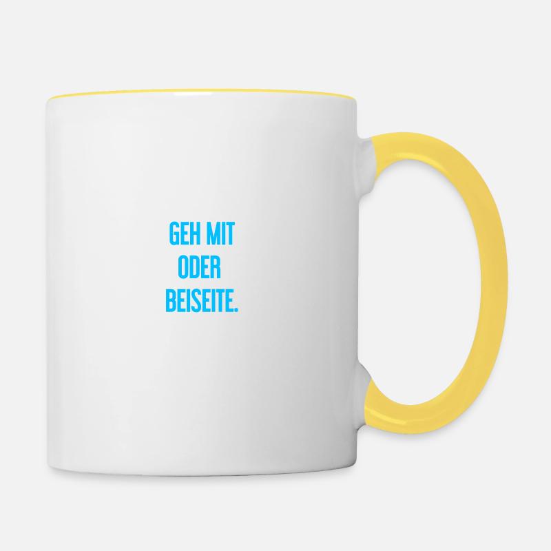 Walk with or aside - Contrasting Mug - white/yellow
