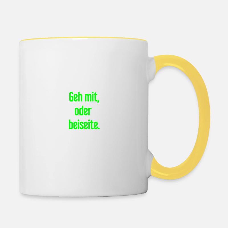 Walk with or aside - Contrasting Mug - white/yellow