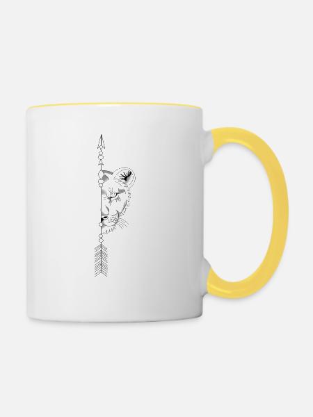 Leone - Tasse zweifarbig - Weiß/Gelb