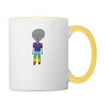 Alien - Tasse zweifarbig - Weiß/Gelb - Rechts