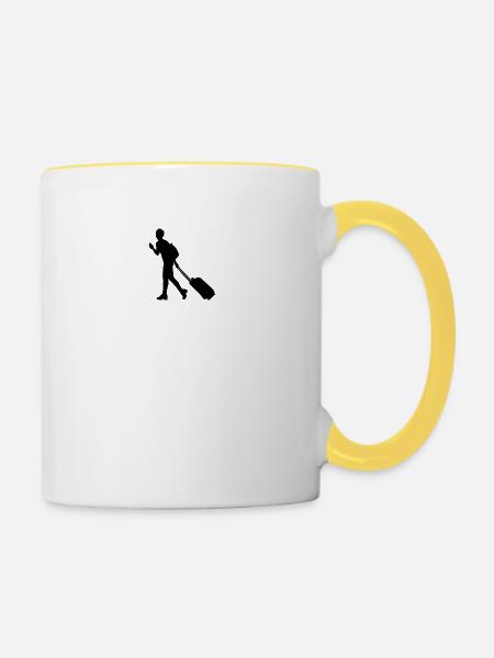 Travel - Tasse zweifarbig - Weiß/Gelb