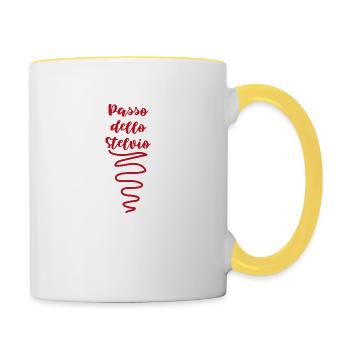 Passo dello stelvio Geschenk Fahrrad Radfahrer - Tasse zweifarbig - Weiß/Gelb - Rechts