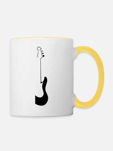 Gitarre - Tasse zweifarbig - Weiß/Gelb