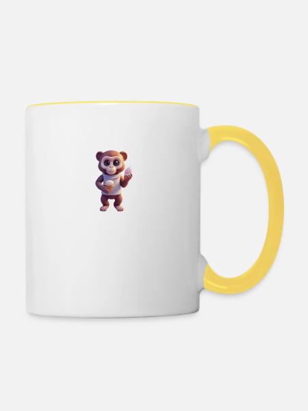 Galaktischer Eisaffe - Tasse zweifarbig - Weiß/Gelb