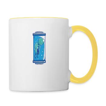 Alien | UFO | Extraterrestrial | UAP - Contrasting Mug - white/yellow - Right