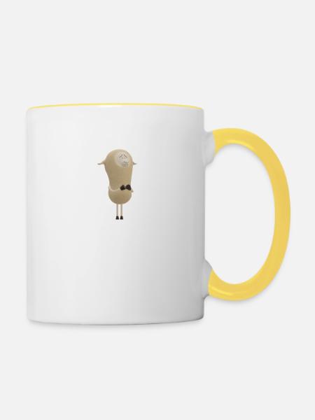 Lamm - Tasse zweifarbig - Weiß/Gelb
