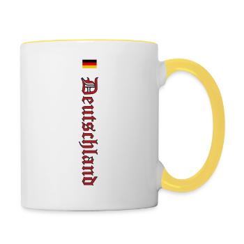 Germany with Old German Script - Contrasting Mug - white/yellow - Right