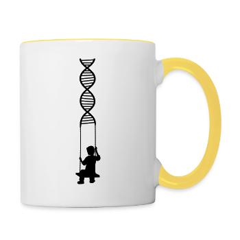 rock adn gene dns recherche biologie apprentissage ge - Mug contrasté - blanc/jaune - Droite