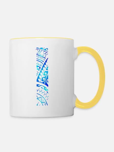 REVA (Lagunenblau) - Tasse zweifarbig - Weiß/Gelb