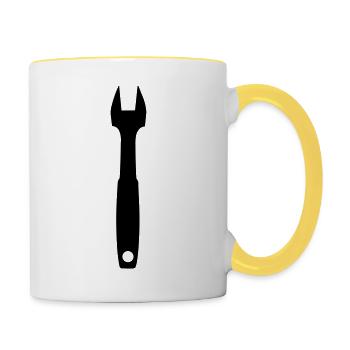 Werkzeug - Tasse zweifarbig - Weiß/Gelb - Rechts